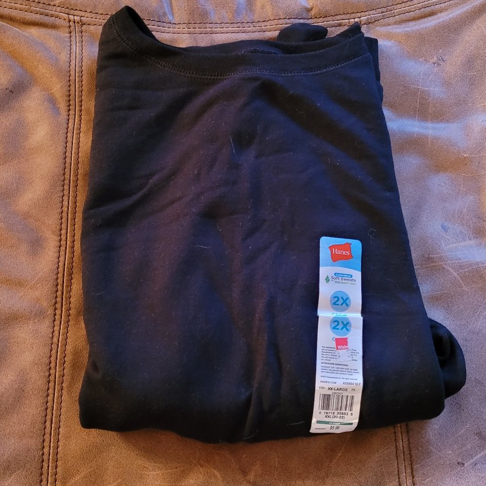 HANES COMFORT BLEND SOFT SWEATS 2X BLACK